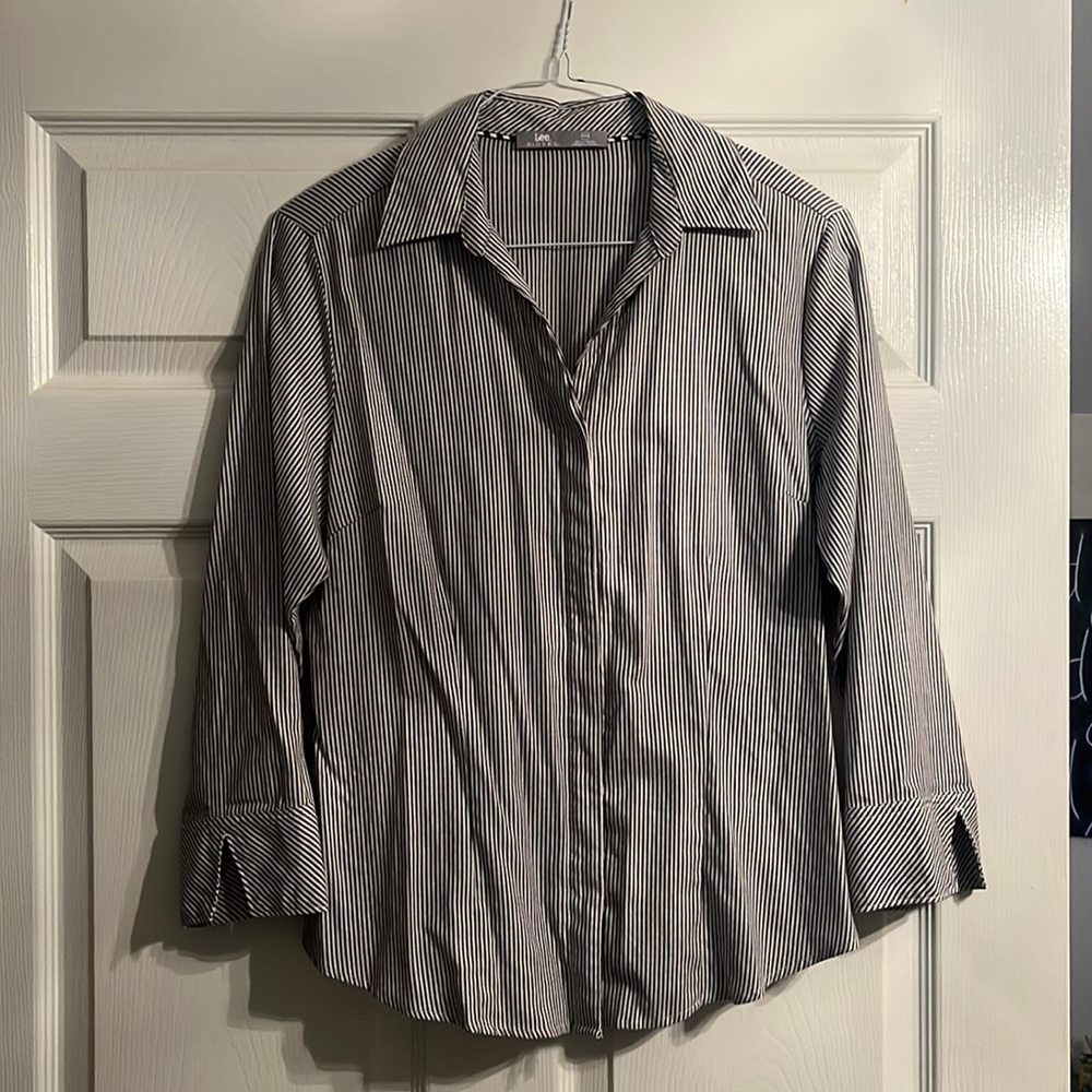 Lee Riders Black and White Seersucker Button Up